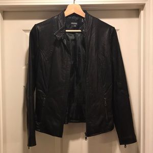 NWOT DKNY Genuine Leather Moto Jacket